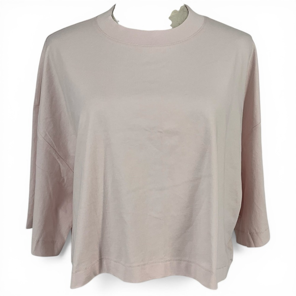 Abercrombie & Fitch A&F Essentials Pink Cropped Boxy T-Shirt Large 139L1559
